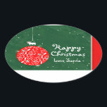 Happy Christmas sparkle bauble cadeau sticker groe<br><div class="desc">Glitter boomdecoratie stijl sticker toe te voegen aan uw geschenken. Ontwerp door Sarah Trett.</div>