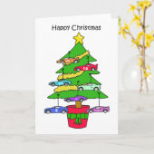 Happy Christmas Stock Car Racer Kaart (Gele Bloem)