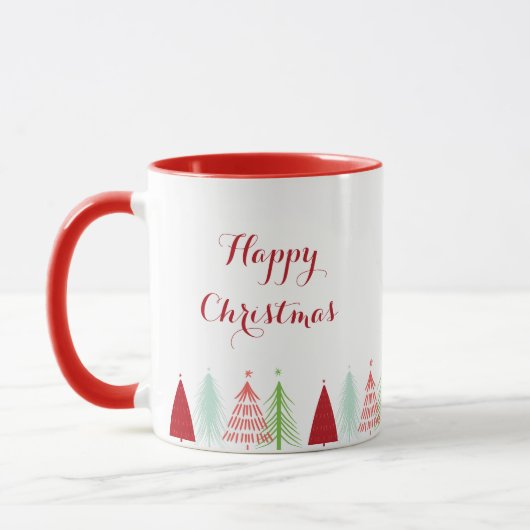Happy Christmas Tree Row Mug Mok (Links)