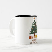 Happy Christmas Two-Tone Coffee Mok (Voorkant links)
