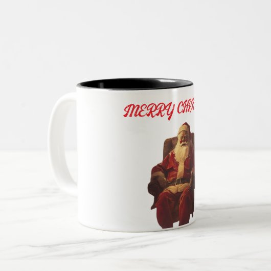 Happy Christmas Two-Tone Coffee Mok (Voorkant links)