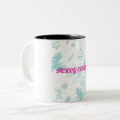 Happy Christmas Two-Tone Coffee Mok (Voorkant links)