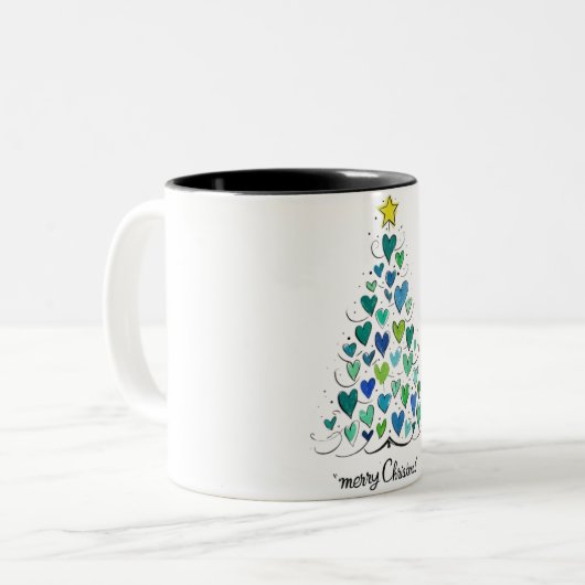 Happy Christmas Two-Tone Coffee Mok (Voorkant links)