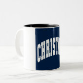 Happy Christmas Two-Tone Coffee Mok (Voorkant links)