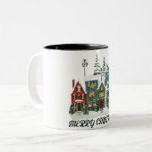 Happy Christmas Two-Tone Coffee Mok (Voorkant links)