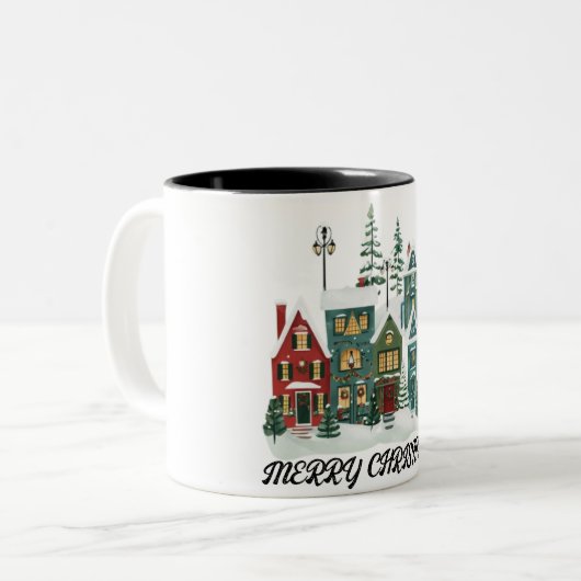 Happy Christmas Two-Tone Coffee Mok (Voorkant links)