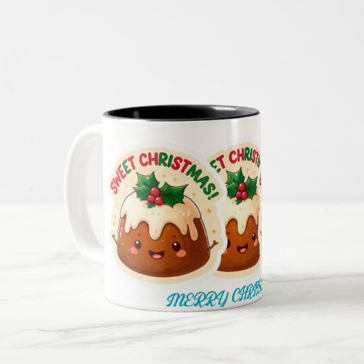 Happy Christmas Two-Tone Coffee Mok (Voorkant links)