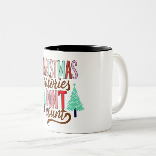 Happy Christmas Two-Tone Coffee Mok (Voorkant rechts)