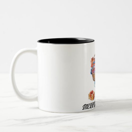 Happy Christmas Two-Tone Coffee Mok (Links)