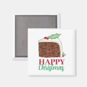 Happy Christmas UK Britse taart plak feestelijk Magneet (Voorkant / Achterkant)