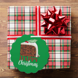 Happy Christmas UK Britse taart plak feestelijk Ornament Kaart