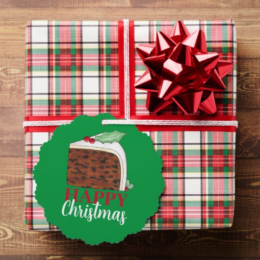 Happy Christmas UK Britse taart plak feestelijk Ornament Kaart (Insitu (Geschenk))