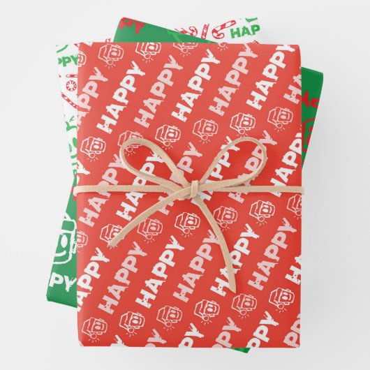 HAPPY Christmas Variety Wrapping Paper (In situ)