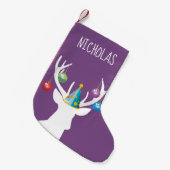 Happy Christmas Verjaardag Herten Stocking Kleine Kerstsok (Voorkant (Hangend))