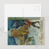 Happy Christmas - Vintage snowball fight postcard Briefkaart (Voorkant / Achterkant)