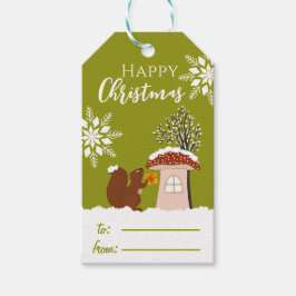 Happy Christmas Wild dier Winter Gift Naam Cadeaulabel