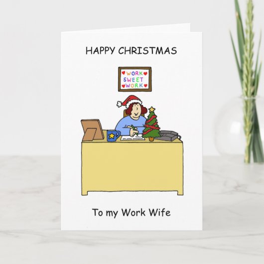 Happy Christmas Work Wife Feestdagen Kaart (Voorkant)