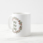 Happy Christmas Wreath Winter Wedding Day Yay Koffiemok (Voorkant links)