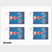 Happy Christmas zacht blauw labels sticker (Vel)