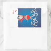 Happy Christmas zacht blauw labels sticker (Tas)