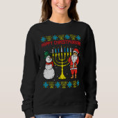 Happy Christmukkah Christmas Ugly Hanukkah Pajamas Trui (Voorkant)