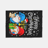 Happy Christmukkah Hanukkah Christmas Gnome Xmas F Fleece Deken (Voorkant (Horizontaal))