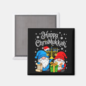 Happy Christmukkah Hanukkah Christmas Gnome Xmas F Magneet (Voorkant / Achterkant)