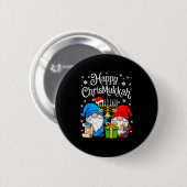 Happy Christmukkah Hanukkah Christmas Gnome Xmas F Ronde Button 5,7 Cm (Voorkant /achterkant)