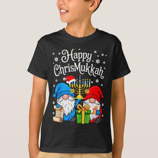 Happy Christmukkah Hanukkah Christmas Gnome Xmas F T-shirt (Voorkant)