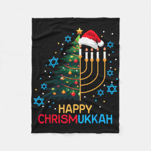 Happy Christmukkah Merry Christmas Chanoeka Joods Fleece Deken