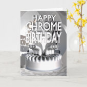 Happy Chrome Verjaardag Kaart (Gele Bloem)