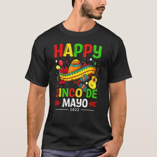 Happy Cinco De Mayo 2022 Laten we Fiesta Mexican S T-shirt (Voorkant)