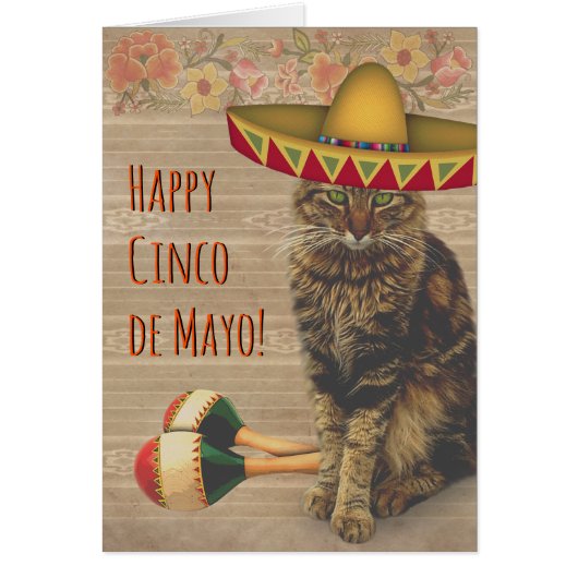 Happy Cinco de Mayo Cat met Mexicaans Pet (Voorkant)