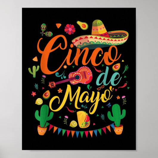 Happy Cinco De Mayo Fiesta Mexicaanse partij 5 De  Poster (Voorkant)