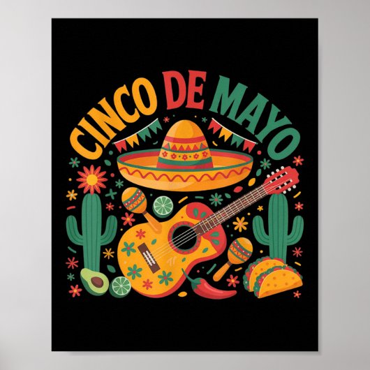 Happy Cinco De Mayo Fiesta Mexicaanse partij 5 De  Poster (Voorkant)