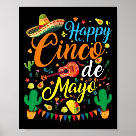 Happy Cinco De Mayo Fiesta Mexicaanse partij 5 De  Poster (Voorkant)