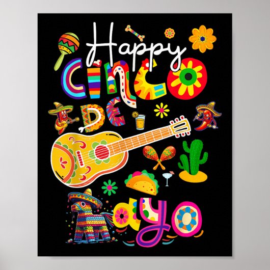 Happy Cinco De Mayo Fiesta Mexicaanse partij 5 De  Poster (Voorkant)