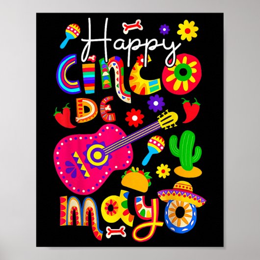 Happy Cinco De Mayo Fiesta Mexicaanse partij 5 De Poster (Voorkant)