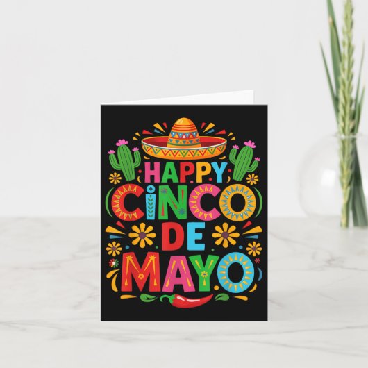 Happy Cinco de Mayo Fiesta Mexicaanse partij Manne Kaart (Voorkant)