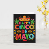 Happy Cinco de Mayo Fiesta Mexicaanse partij Manne Kaart (Gele Bloem)