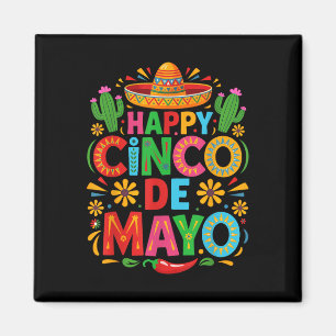 Happy Cinco de Mayo Fiesta Mexicaanse partij Manne Magneet