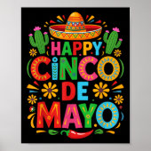Happy Cinco de Mayo Fiesta Mexicaanse partij Manne Poster (Voorkant)