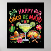 Happy Cinco de Mayo Fiesta Mexicaanse partij Manne Poster (Voorkant)