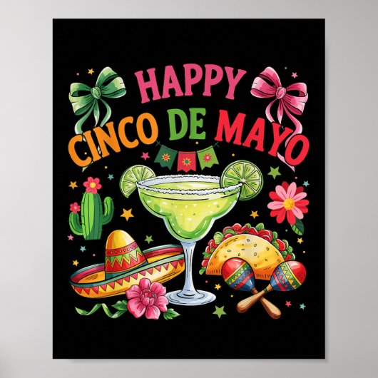 Happy Cinco de Mayo Fiesta Mexicaanse partij Manne Poster (Voorkant)
