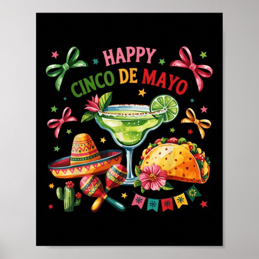 Happy Cinco de Mayo Fiesta Mexicaanse partij Manne Poster (Voorkant)