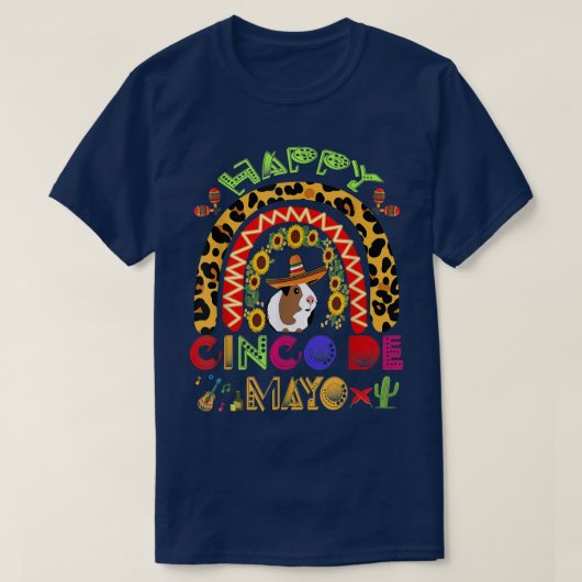 Happy Cinco de Mayo Funny Guinee met sombrero T-shirt (Design voorkant)