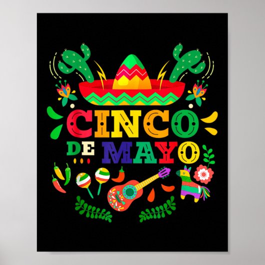 Happy Cinco De Mayo Mannen Vrouwen Kinder 5 De May Poster (Voorkant)