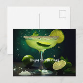 Happy Cinco de Mayo Margarita met Limes Custom Briefkaart (Voorkant / Achterkant)