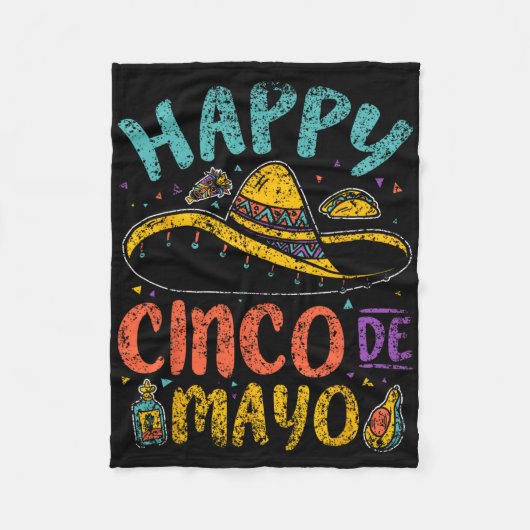 Happy Cinco de Mayo Mexicaans Mexico Fiesta Cinco Fleece Deken (Voorkant)