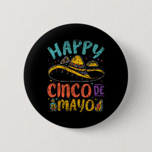 Happy Cinco de Mayo Mexicaans Mexico Fiesta Cinco Ronde Button 5,7 Cm